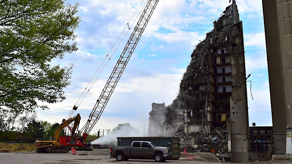 ISU Statesman Towers demolition photo 3